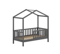 Vipack Lit cabane Dallas 70x140 cm Gris Enfant