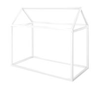 Lit Cabane 70 x 140 cm pour Enfants ROBA - Bambou Certifié FSC - Lit Montessori au Sol pour Garçon et Fille - Bois Laqué Blanc