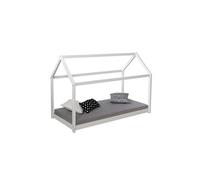 Lit cabane enfant 80 x 160 cm blanc