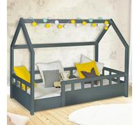 Lit Cabane Enfant 80 X 160 Cm Neree Gris Gris