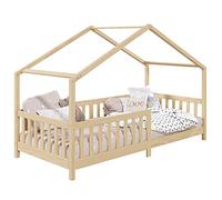 Lit cabane LISAN 90 x 200 cm, en pin massif naturel