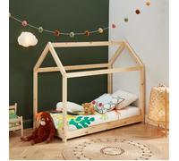 Lit cabane enfant - BAÏTA - Gamme TINY - Pin massif - 70 x 140 sommier inclus