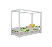 Lit cabane enfant BUNKY 140 x 200 gris clair