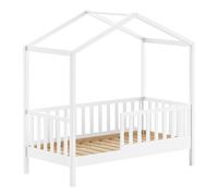 Lit Cabane Enfant "Dallas" 70x140cm Blanc