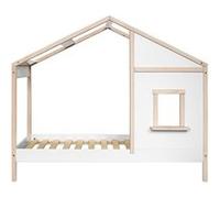 PEGANE Lit cabane Enfant en Bois de pin Massif Coloris Blanc, Naturel - Hauteur 168,60 x Largeur 195,5 x Profondeur 96,60 cm
