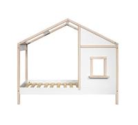 PEGANE Lit cabane Enfant en Bois de pin Massif Coloris Blanc, Naturel - Hauteur 168,60 x Largeur 195,5 x Profondeur 96,60 cm