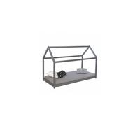 Lit cabane enfant en bois gris