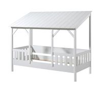 Lit enfant Vipack MALIA Lit cabane 90x200cm avec toit blanc