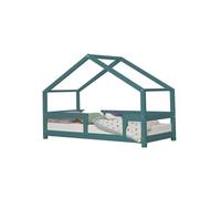 Lit cabane enfant LUCKY 80 x 180 vert pétrole