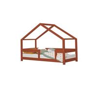 Lit cabane enfant LUCKY 90 x 200 rouge brique