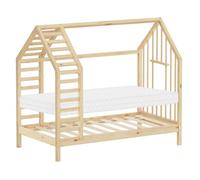 Lit cabane enfant - ML-Design - Naturel - 80x160 cm - en bois de pin massif avec matelas et sommier