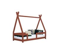 Lit cabane enfant NAKANA 80 x 180 rouge brique