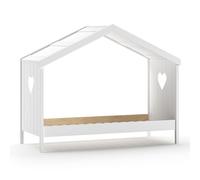 Lit Cabane Enfant Ouvert "Amori" 90x200cm Blanc