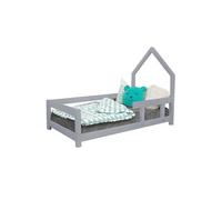 Lit cabane enfant POPPI 120 x 180 gris 1