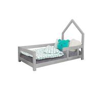 Lit cabane enfant POPPI 90 x 160 gris clair 1