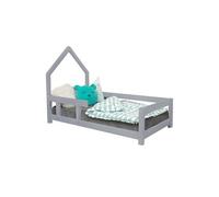 Lit cabane enfant POPPI 90 x 190 gris 2