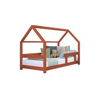 Lit cabane enfant TERY 90 x 190 rouge brique