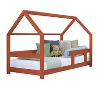 Lit cabane enfant TERY 90 x 200 rouge brique