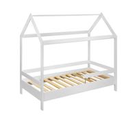 Lit Cabane Enfant "Tymmi House" 80x160cm Blanc Mat