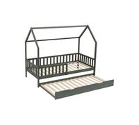 Lit cabane gigogne pour enfant 190x90cm vert MARCEAU