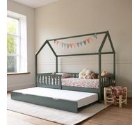 Happy Garden - Lit cabane gigogne pour enfant Marceau - 190x90 cm - Bois massif de pin - Vert