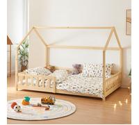 Lit cabane Hesel pour enfants bois de pin 140 x 200 cm naturel