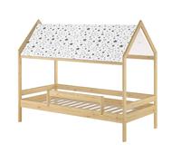 Lit cabane, lit bébé 90x200 lit simple, pin massif, accessoires sélectionnables