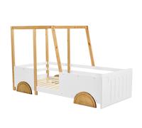 Lit cabane, Lit voiture pour enfants, sans matelas, 90x200 cm, Blanc | Aosom France