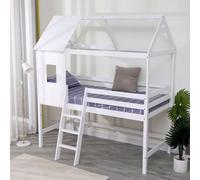 Happy Garden Lit cabane mezzanine pour enfant MARGOT 190x90 cm blanc