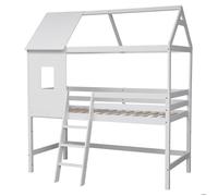 Lit Cabane Mezzanine Pour Enfant 190x90cm Blanc Margot Blanc