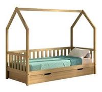 Vipack Lit cabane Nature 90x200 avec tiroir