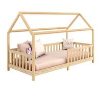 IDIMEX Lit cabane Nina lit Enfant Simple Montessori en Bois 90 x 200 cm, en pin Massif Finition Naturelle