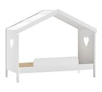 MILADY - Lit Cabane Ouvert 90x200cm avec Barrière de Lit - Altobuy Blanc
