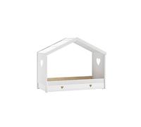 Lit Cabane Ouvert 90x200cm Blanc avec Tiroir de Lit - MILADY -