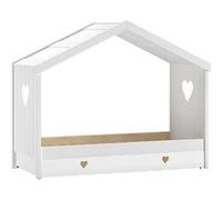 MILADY - Lit Cabane Ouvert 90x200cm Blanc avec Tiroir de Lit - Altobuy Blanc