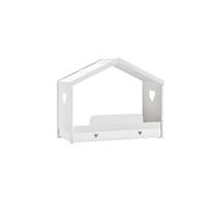 Lit Cabane Ouvert 90x200cm + Tiroir + Barrière de Lit - MILADY -