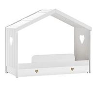 Lit Cabane Ouvert 90x200cm + Tiroir + Barrière de Lit - MILADY - ALTOBUY Blanc G