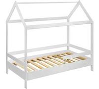 Lit Cabane Enfant "Tymmi House" 80x160cm Blanc Mat