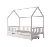 Lit Cabane Pour Enfant 190x90cm Blanc Avec Tiroirs Marceau Blanc