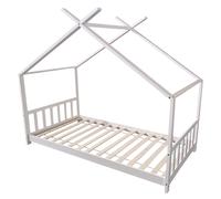 Happy Garden Lit cabane enfant Gaspard 190 x 90 cm bois de pin blanc avec sommier, tête et pied