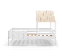 Lit cabane pour enfant coloris blanc, couchage 90 x 190 cm - Longueur 201 x Profondeur 114 x Hauteur 151 cm - -