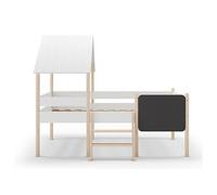 PEGANE Lit cabane pour Enfant en Bois Coloris Blanc, Couchage 90 x 190 cm - Longueur 203 x Profondeur 123 x Hauteur 164 cm
