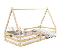 IDIMEX Lit cabane SILA 90x190 cm, lit Simple Enfant 1 Place Type Montessori, en pin Massif Finition Naturelle