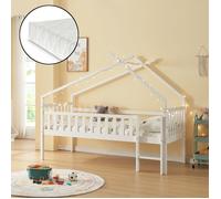 Lit cabane Sotkamo avec matelas à mousse froid 90 x 200 kg blanc