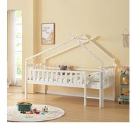 Lit cabane Sotkamo bois de pin 90 x 200 cm blanc