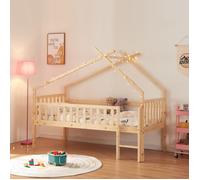 Lit cabane Sotkamo bois de pin 90 x 200 cm naturel