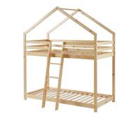 Laïba Kids Lit cabane superposé Enfant Château des Anges Beige 90x190 cm