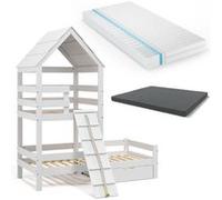 Lit cabane Teddy 38119 Blanc G