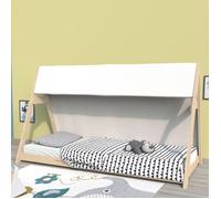 Lit cabane TIPI 70x140 + 1 toile + 1 sommier / Naturel