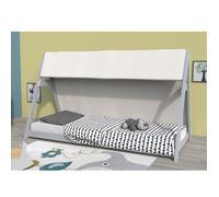 Lit cabane Tipi 90x200 cm avec sommier et toile - WEBER INDUSTRIES - Enfant - Gris